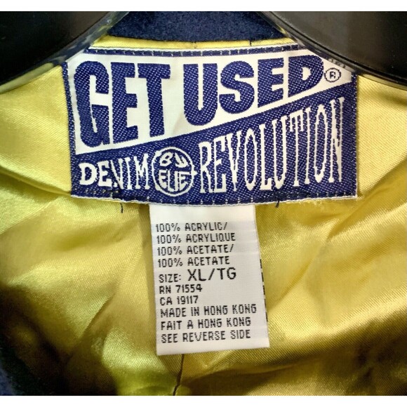 Vintage Get Used By Elie Military Style Embroidered Blue Revolution Jacket - XL - Picture 2 of 8